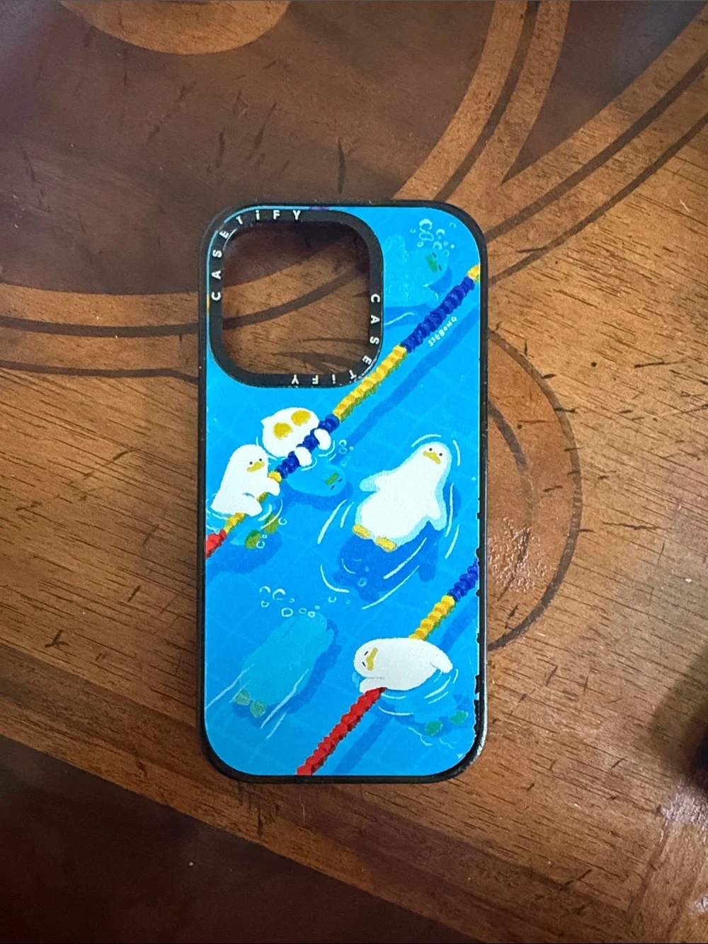 Casetify Blue Penguin Swim Pattern Phone Case